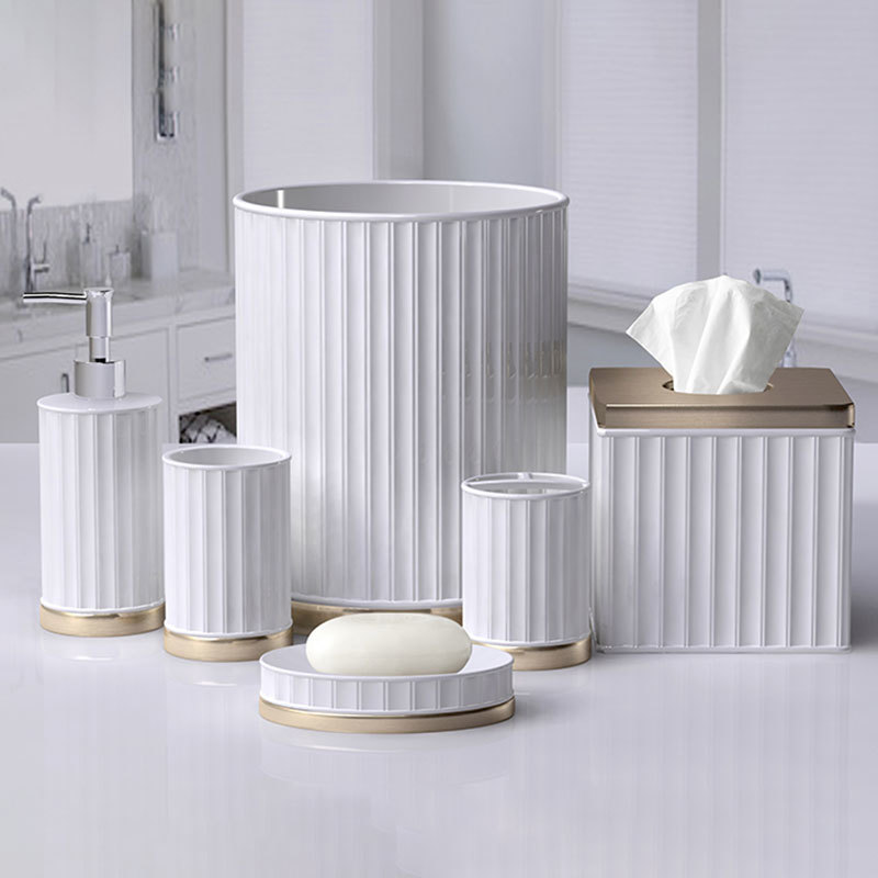 Modern White Ceramic Bathroom Accessories Set for Home